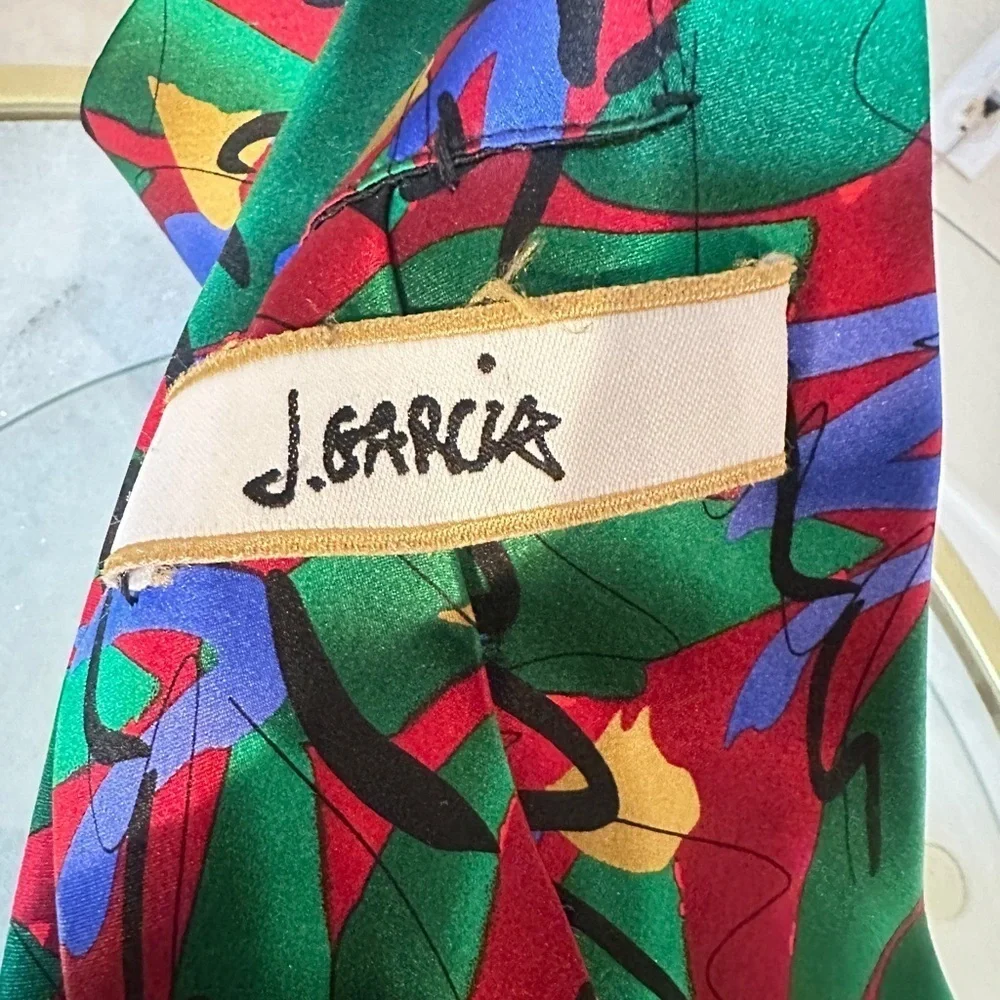 J. Garcia “Green Tree” Abstract Silk Tie – Jerry Garcia Artwork Limited Ed Art